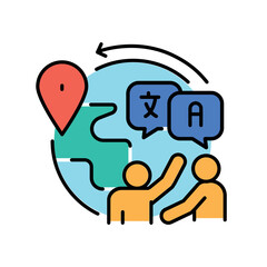 Obraz premium Integration color flat icon for digital and print projects.