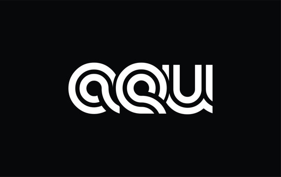 AEU Creative Unique Modern Letter Logo Design. Stylized logo featuring a unique letter design, presenting abstract minimalist aesthetics and modern appeal.
