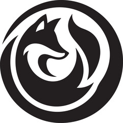 Fox Geometric Swirl Logo Vector