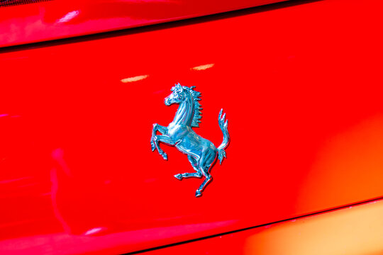 Emblem on Ferrari car.