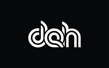 DEH Creative Unique Modern Letter Logo Design. Stylized logo featuring a unique letter design, presenting abstract minimalist aesthetics and modern appeal.