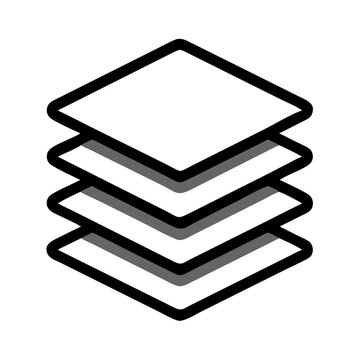 Layered Stack Representing Layers or Content Depth Icon Design