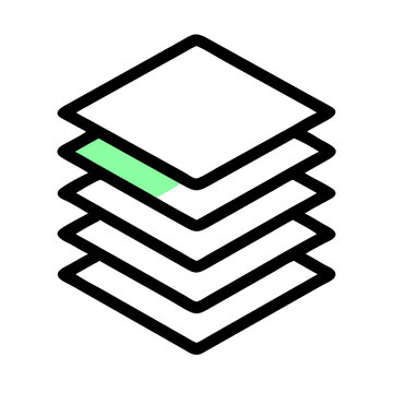 Layered Stack Representing Layers or Content Depth Icon Design