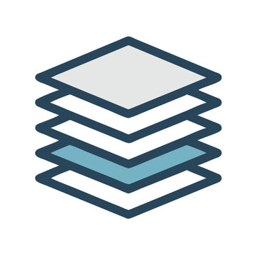 Layered Stack Representing Layers or Content Depth Icon Design