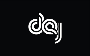 DEJ Creative Unique Modern Letter Logo Design. Stylized logo featuring a unique letter design, presenting abstract minimalist aesthetics and modern appeal.