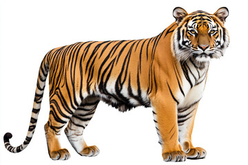 Fototapeta premium a tiger standing on a white surface