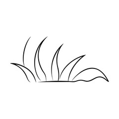 Grass blades in simple black and white outline style