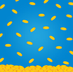 Blue background pattern with gold coins