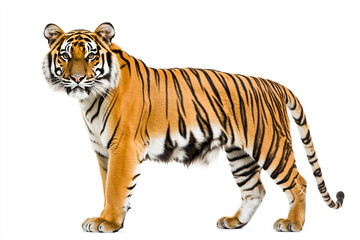Fototapeta premium a tiger standing in front of a white background