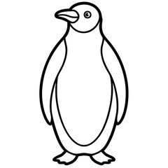 Single Line Penguin Vector Design
