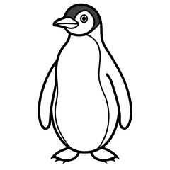 Single Line Penguin Vector Design