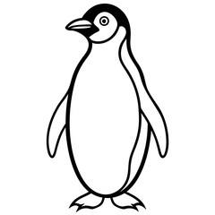 Single Line Penguin Vector Design