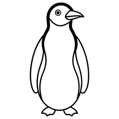 Single Line Penguin Vector Design