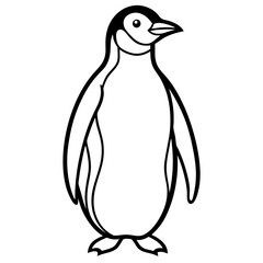Single Line Penguin Vector Design
