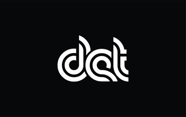 Obraz premium DET Creative Unique Modern Letter Logo Design. Stylized logo featuring a unique letter design, presenting abstract minimalist aesthetics and modern appeal.