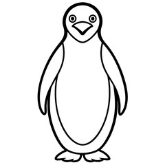Single Line Penguin Vector Design