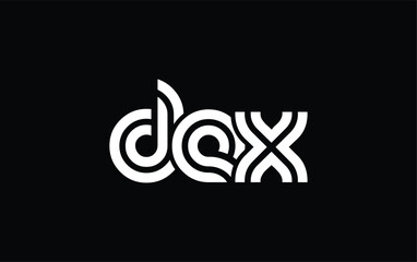 DEX Creative Unique Modern Letter Logo Design. Stylized logo featuring a unique letter design, presenting abstract minimalist aesthetics and modern appeal.