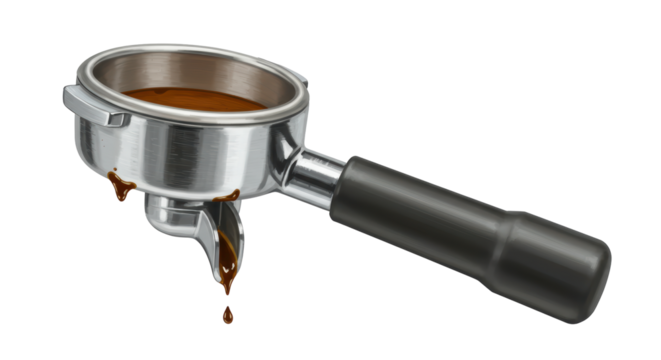 Isolated Espresso Coffee Filter Holder Barista Tool