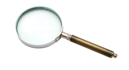 Isolated Magnifying Glass with Wood Handle