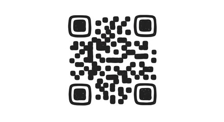Black and white QR code on a white background for scanning information.