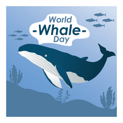 Vector Design Whale Day – FWorld February 15.