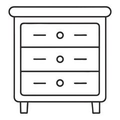 Dresser Line Art Drawing for Coloring Book Page