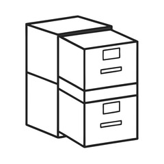 Filing Cabinets Line Art Drawing for Coloring Book Page