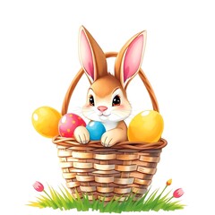 easter bunny with easter eggs