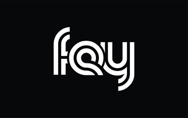 FEY Creative Unique Modern Letter Logo Design. Stylized logo featuring a unique letter design, presenting abstract minimalist aesthetics and modern appeal.