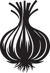 Onion silhouette vector art illustration. Onion vector icon. 