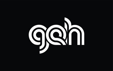 GEH Creative Unique Modern Letter Logo Design. Stylized logo featuring a unique letter design, presenting abstract minimalist aesthetics and modern appeal.