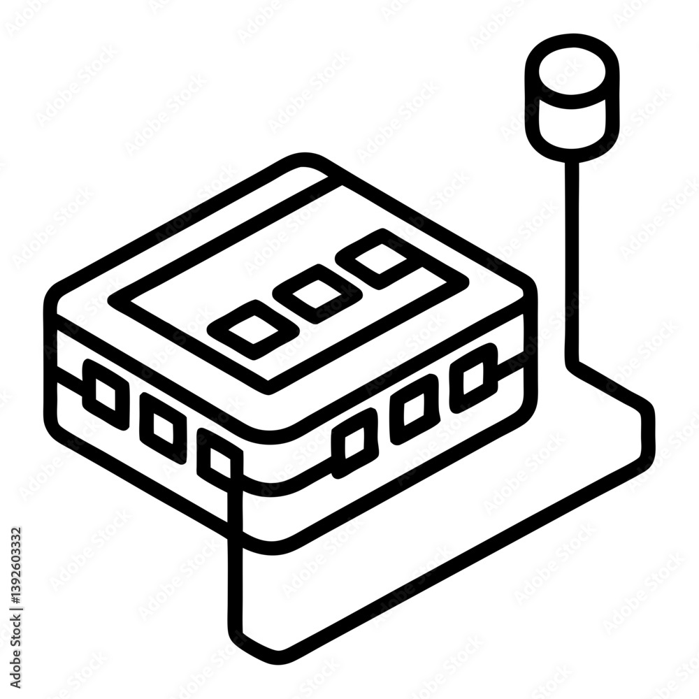 Aufkleber network switch line art coloring page for tech enthusiasts