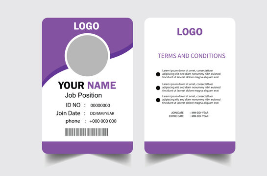 Modern and clean business id card template. professional id card design template with blue color. corporate modern business id card design template