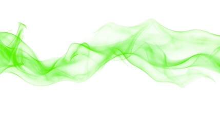 Green smoke isolated on a white background with simple design and clean lines, perfect for clip art style graphics, featuring no shadows or gradients,