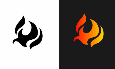 illustration design fire suitable for logo template elements