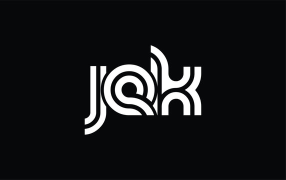 JEK Creative Unique Modern Letter Logo Design. Stylized logo featuring a unique letter design, presenting abstract minimalist aesthetics and modern appeal.