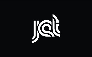 Obraz premium JET Creative Unique Modern Letter Logo Design. Stylized logo featuring a unique letter design, presenting abstract minimalist aesthetics and modern appeal.