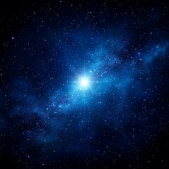 Fototapeta premium Stunning blue nebula surrounded by shimmering stars creating a mesmerizing cosmic display