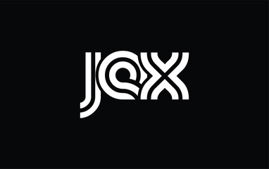 JEX Creative Unique Modern Letter Logo Design. Stylized logo featuring a unique letter design, presenting abstract minimalist aesthetics and modern appeal.