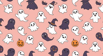 Fototapeta premium Pastel Parade of Phantoms AI Generated