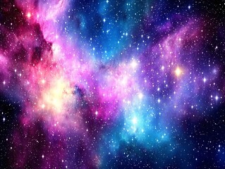 Fototapeta premium Mesmerizing nebula with glowing stars captured in stunning detail against the infinite universe