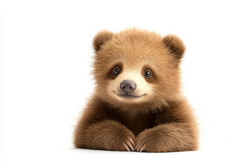 Fototapeta premium a brown bear sitting on top of a white surface