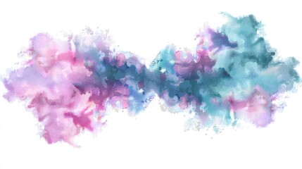 Fototapeta premium Abstract watercolor background featuring pink and blue smoke cloud vector illustration on white, detailed and realistic, high resolution, perfect for artistic and modern design elements.