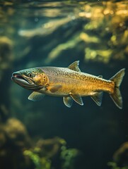 Stunning Underwater Shot of a Chinook Salmon