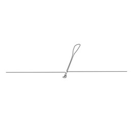 Boat paddle outline drawing illustration. Continuous line draw of boat paddle vector.
