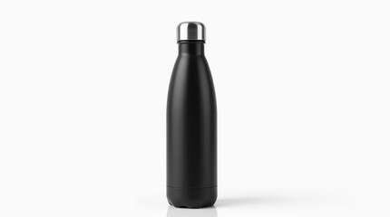 Black aluminum thermal water bottle