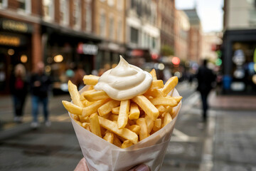French fries with mayonnaise