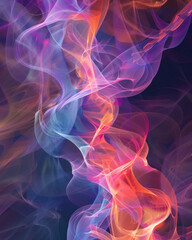 Abstract depiction of spiritual energy flows, using vivid gradients and translucent forms