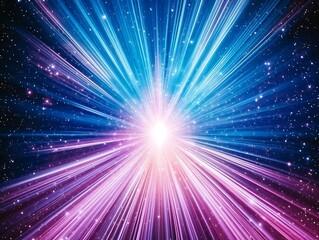 Naklejka premium Explosive starburst of light in the night sky creating a brilliant display of celestial beauty