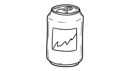Soda Can Line Art Isolated Illustration